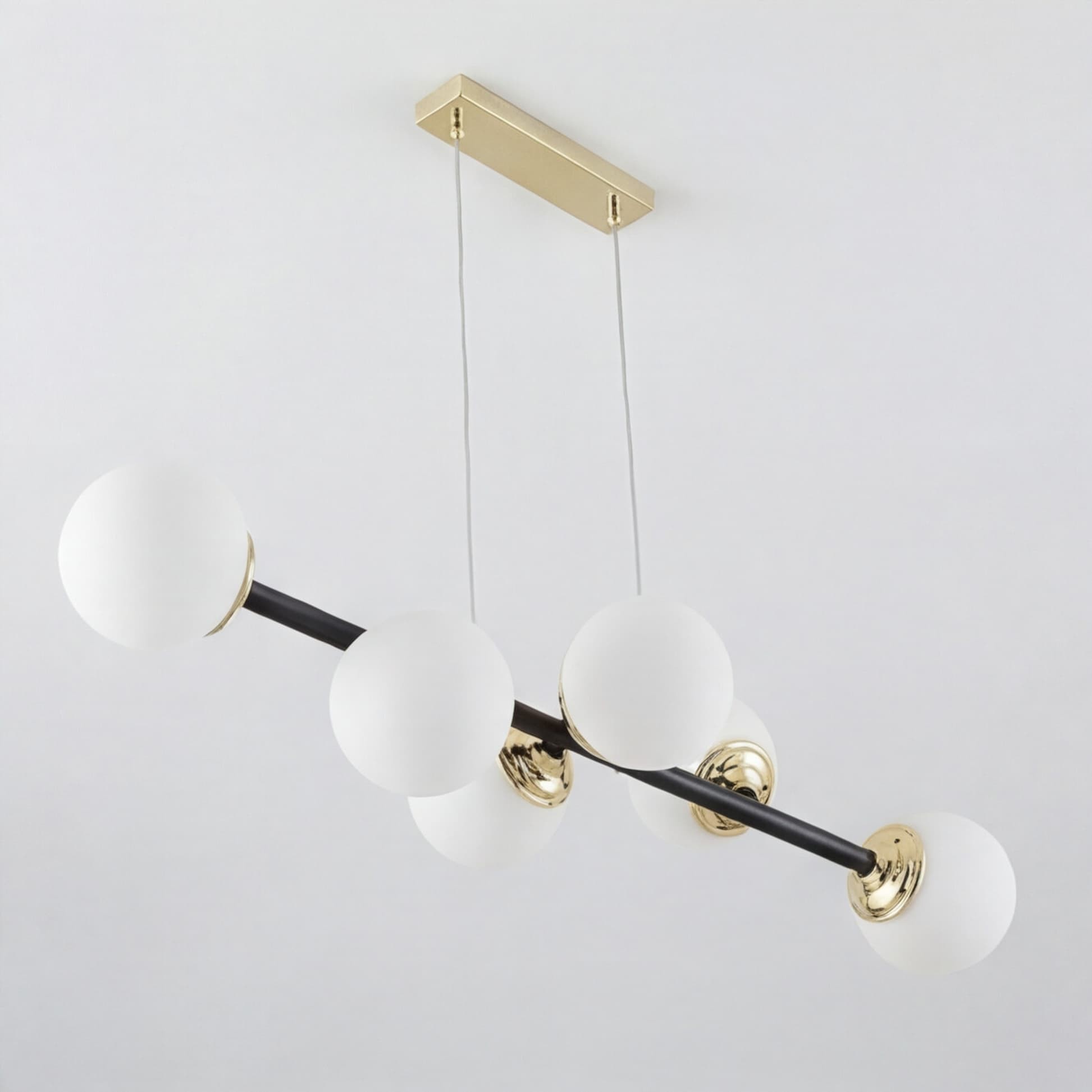 Lampadario a sfera moderno nero e oro FINO W6 - immagine 4