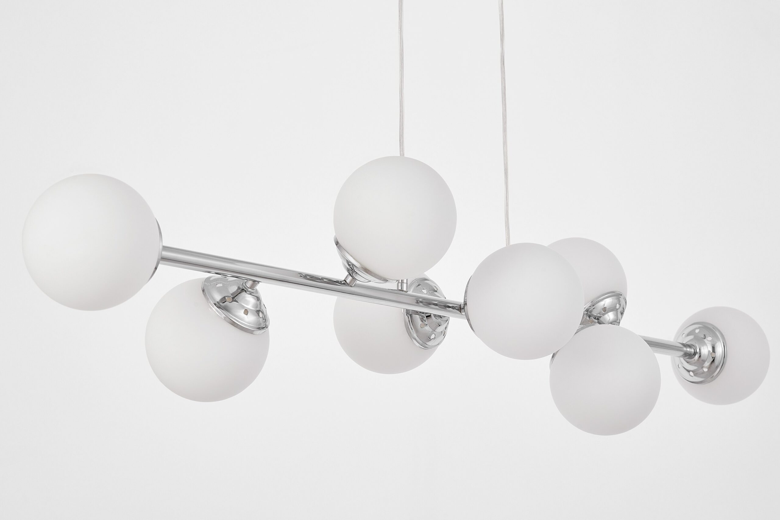 Lampadario a sospensione moderno cromato con 8 sfere FINO W8