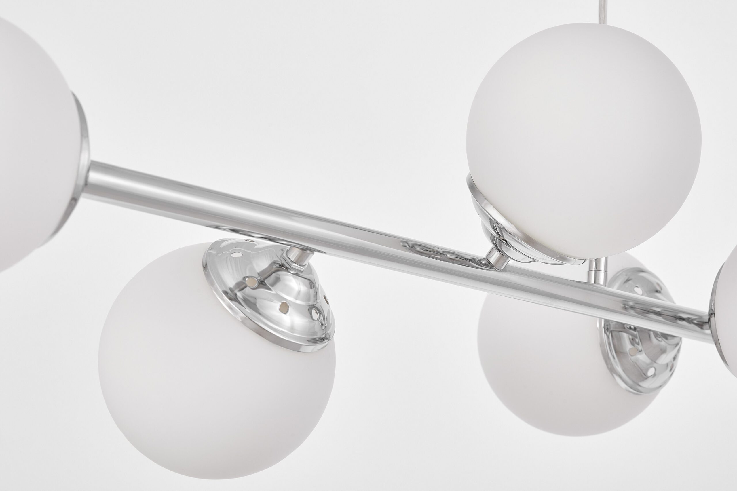 Lampadario moderno cromato 8 sfere FINO W8