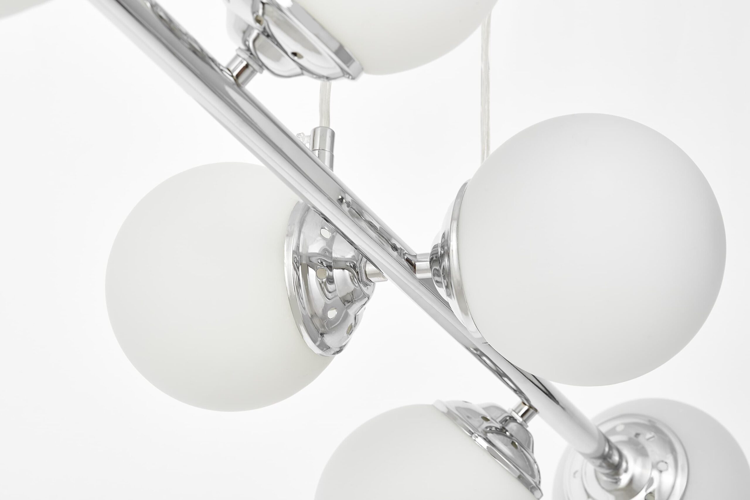 Lampadario moderno cromato a palle di vetro FINO W6