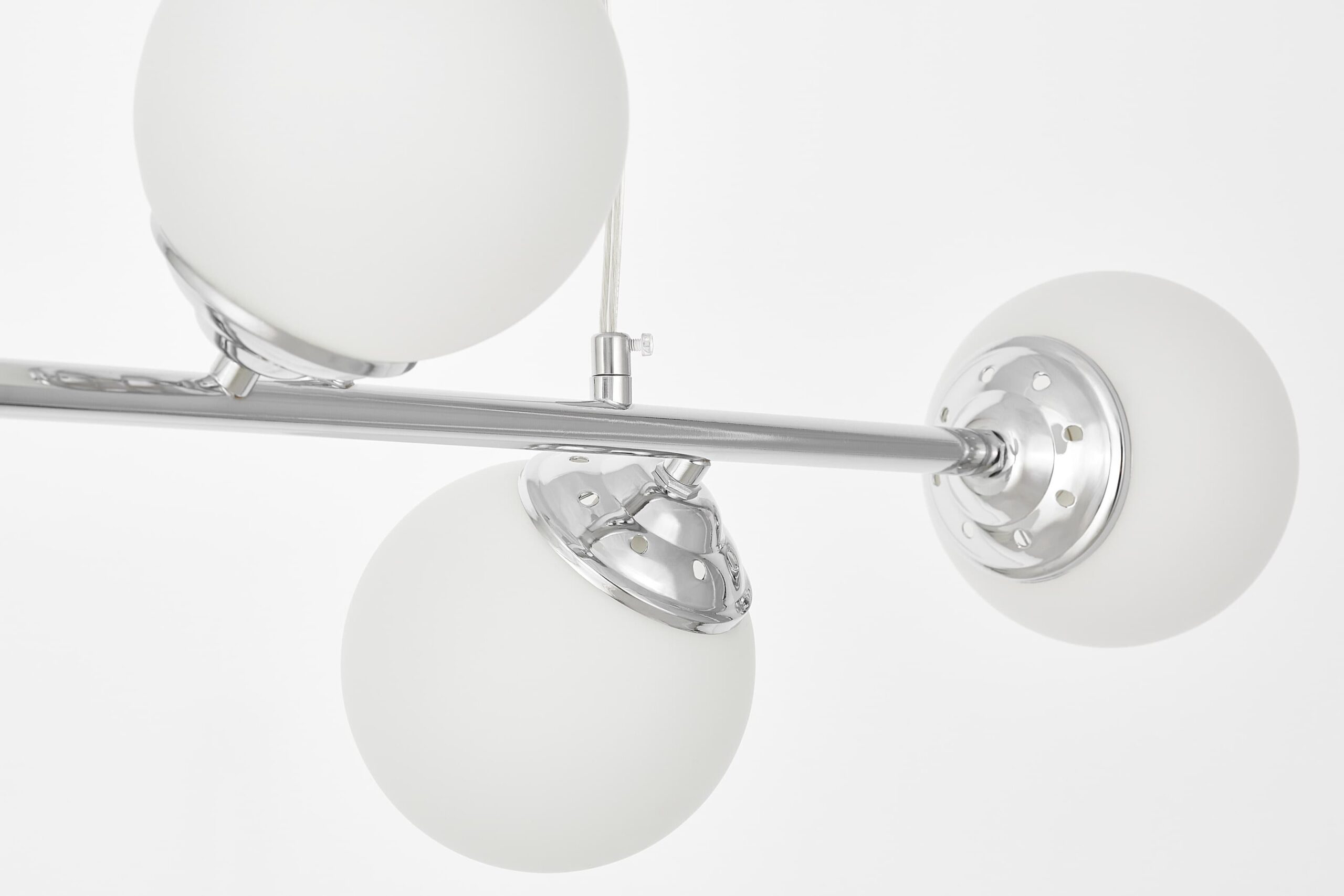 Lampadario moderno cromato con sfere bianche FINO W4 - immagine 3