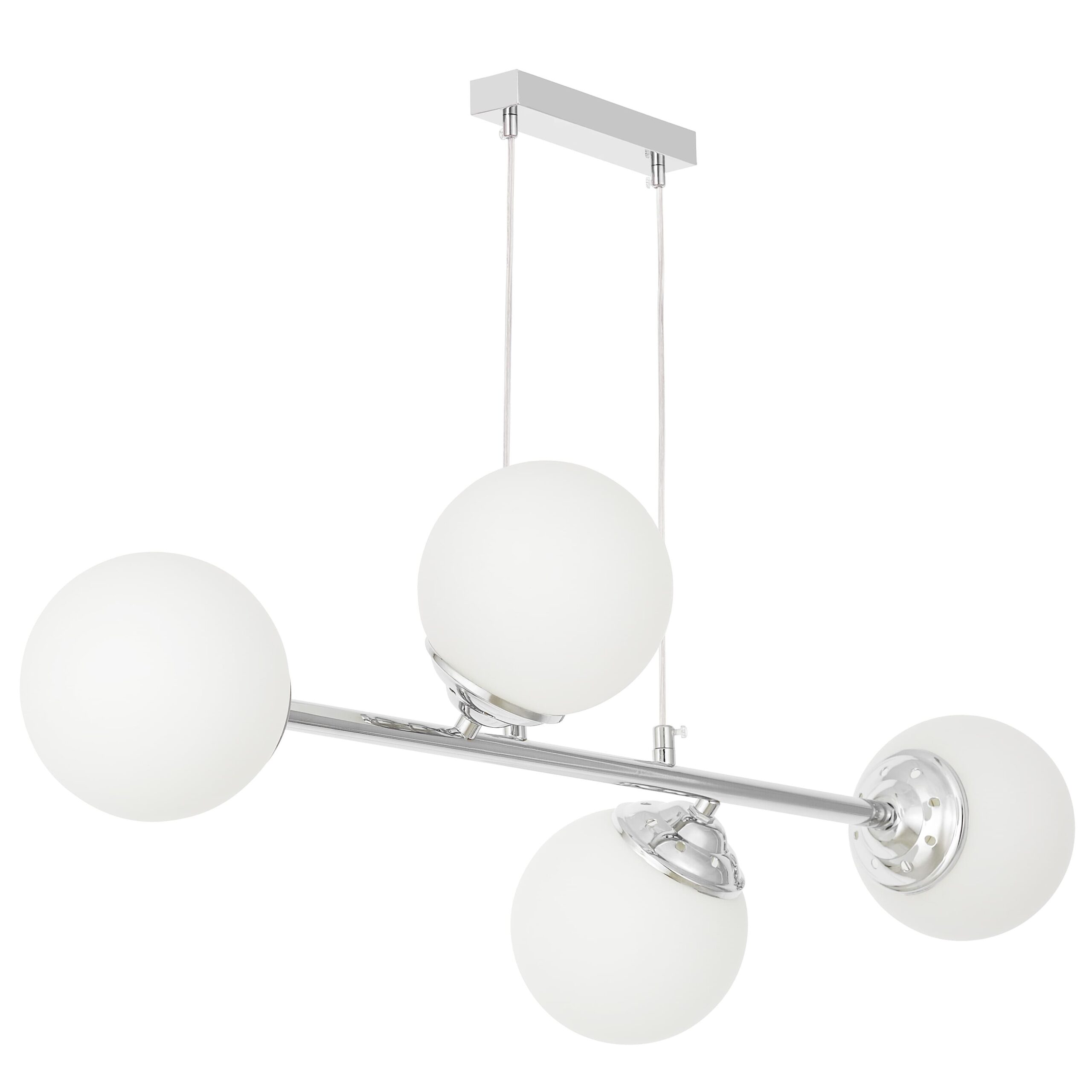 Lampadario moderno cromato con sfere bianche FINO W4 - immagine 4