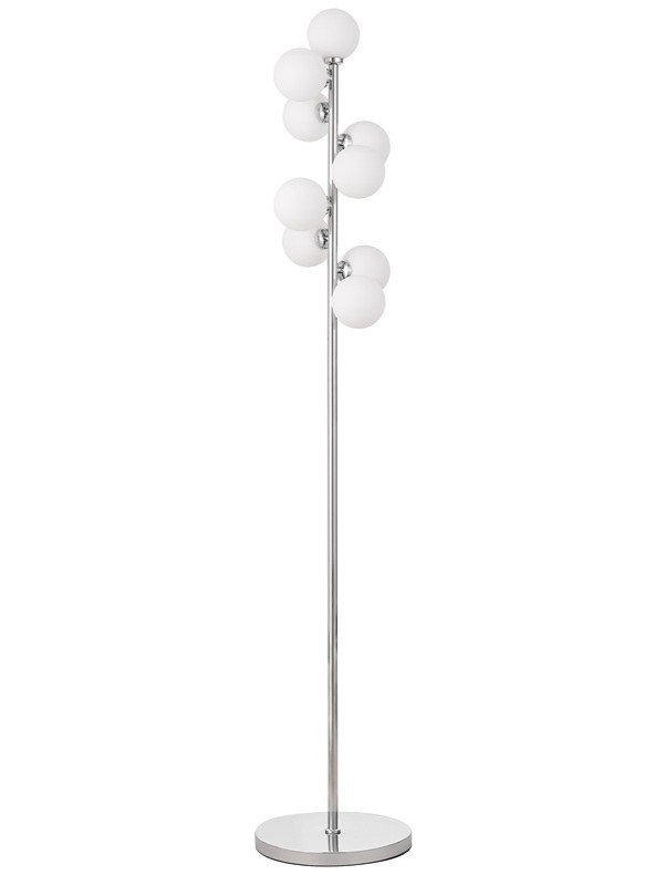 Piantana moderna cromata con sfere bianche PETRICA W9