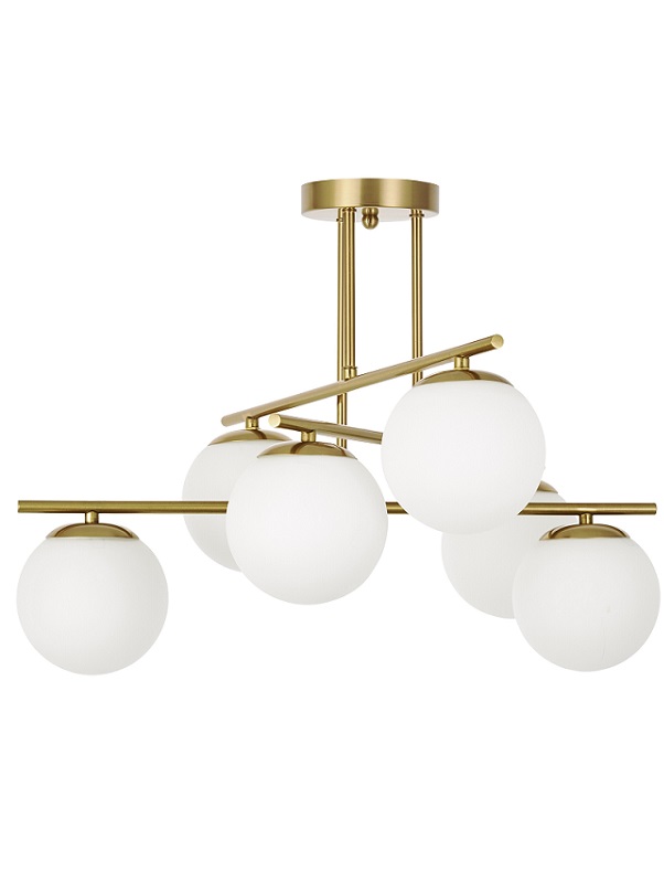 Plafoniera moderna ottone con 6 sfere LEDO W6