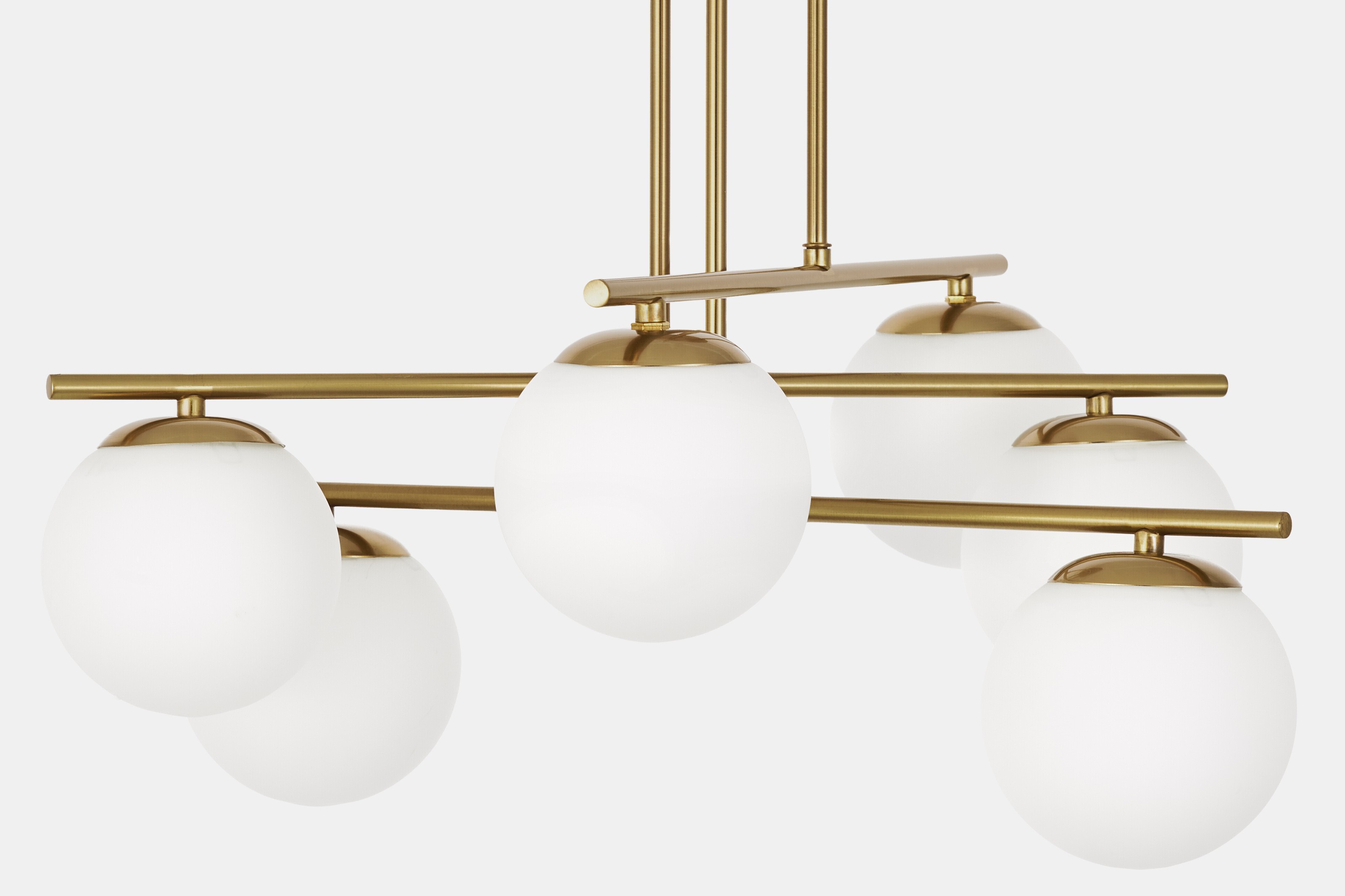 lampada moderna soffitto ottone e vetro