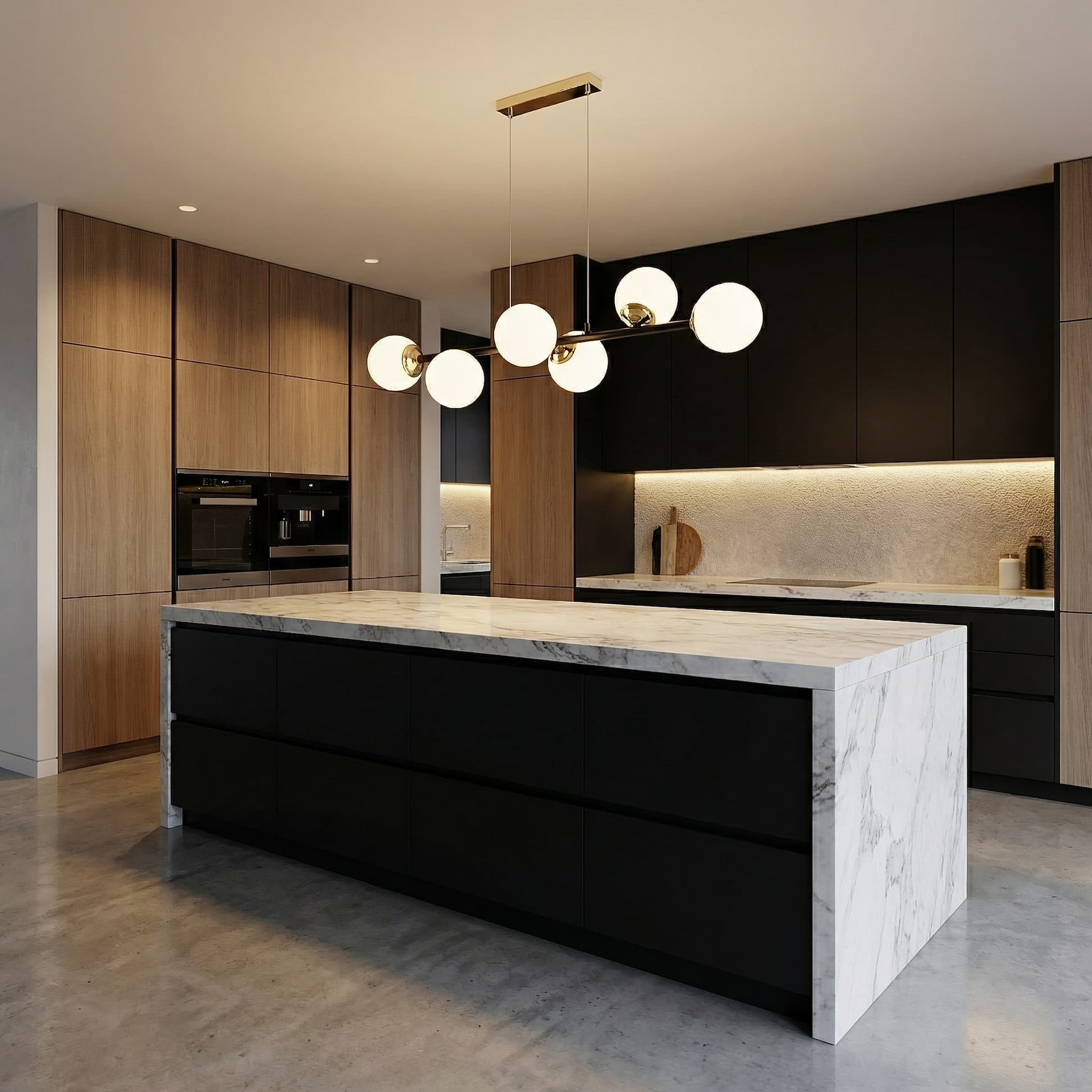 Lampadario a sfera moderno nero e oro FINO W6 - immagine 9