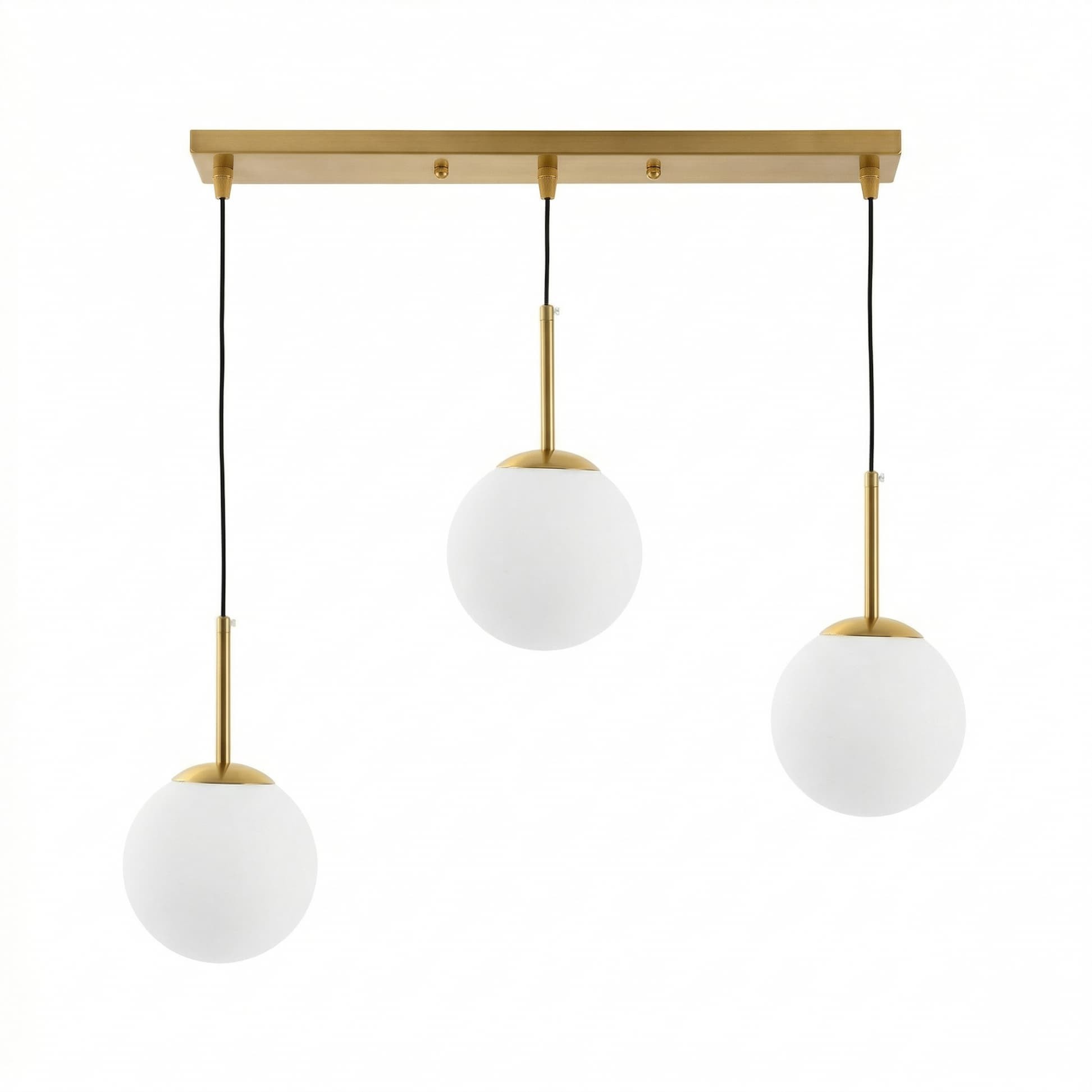 lampadario tre sfere ottone moderno FREDICA W3 PRO