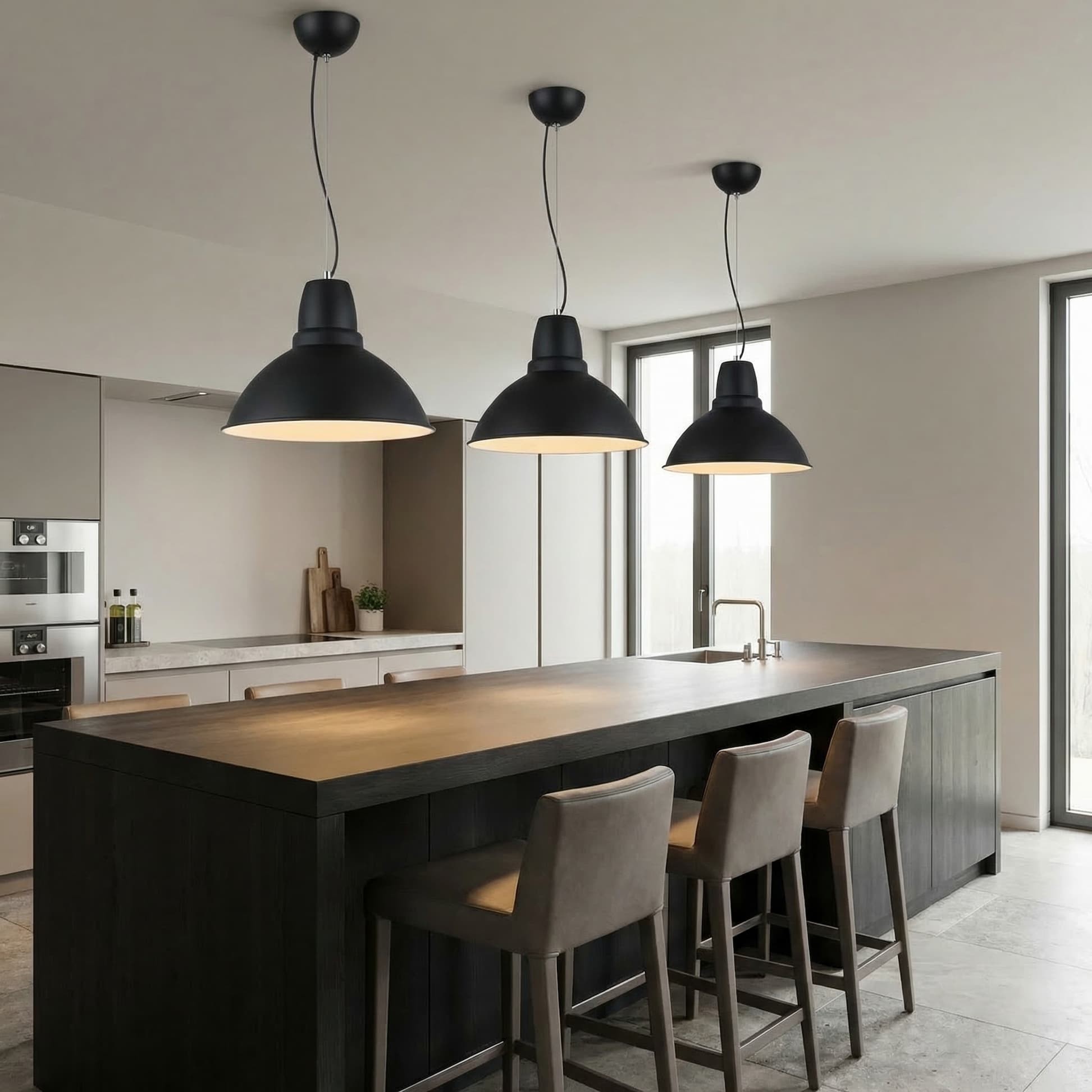 Lampada stile scandinavo a sospensione nera DORS - immagine 2