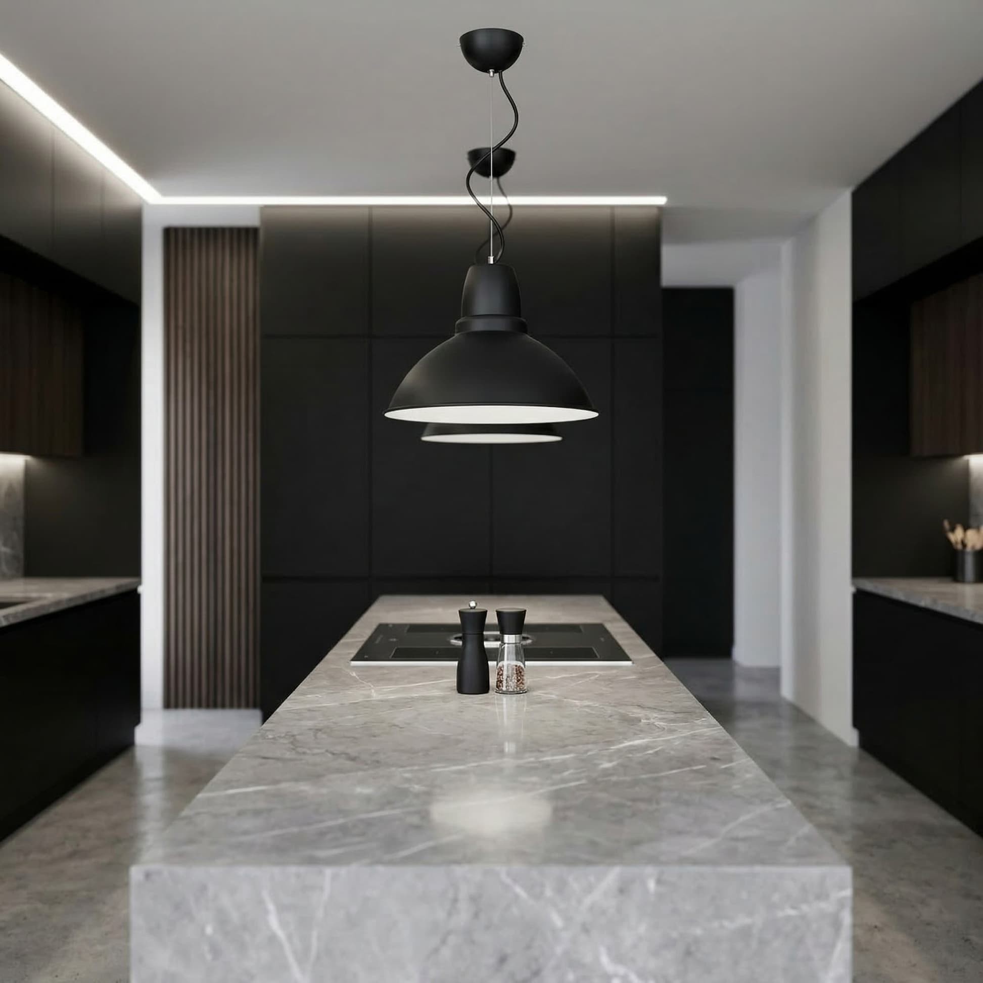 Lampada stile scandinavo a sospensione nera DORS - immagine 3
