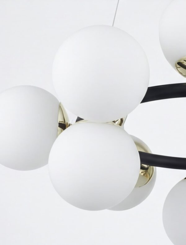 Lampada a sospensione glamour nero oro E27