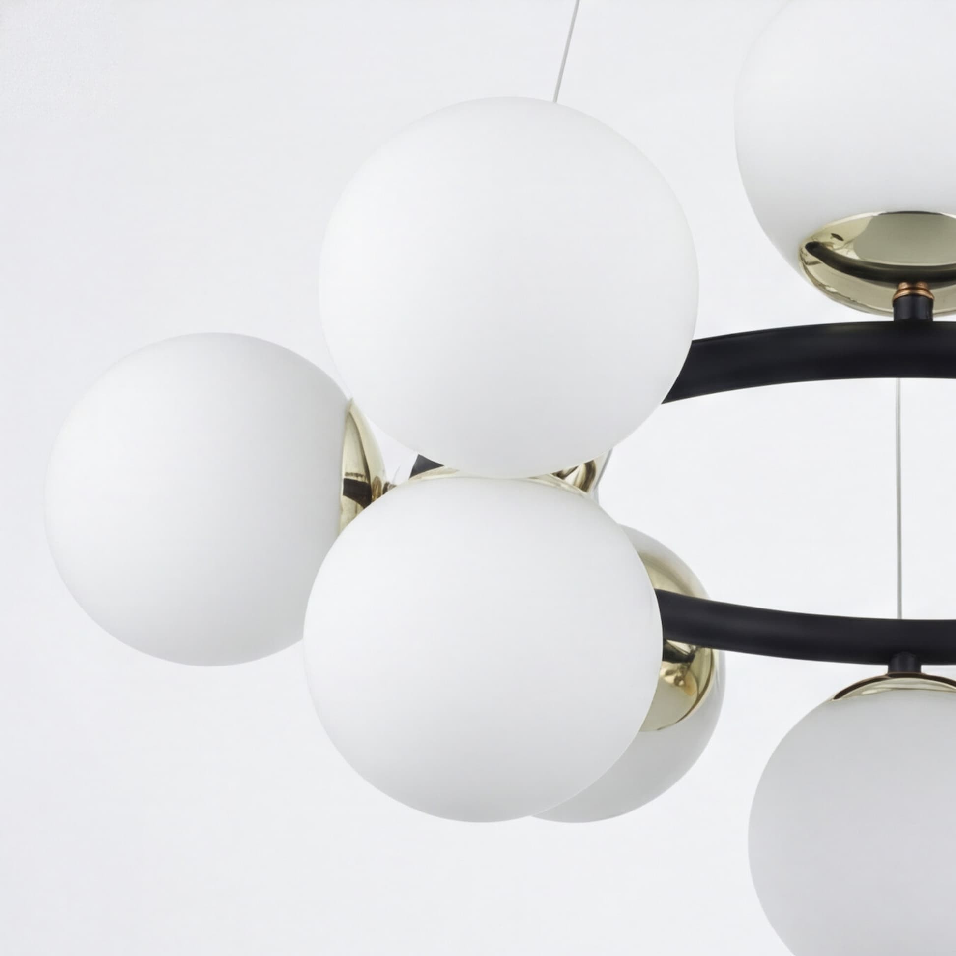 Lampada a sospensione glamour nero oro E27