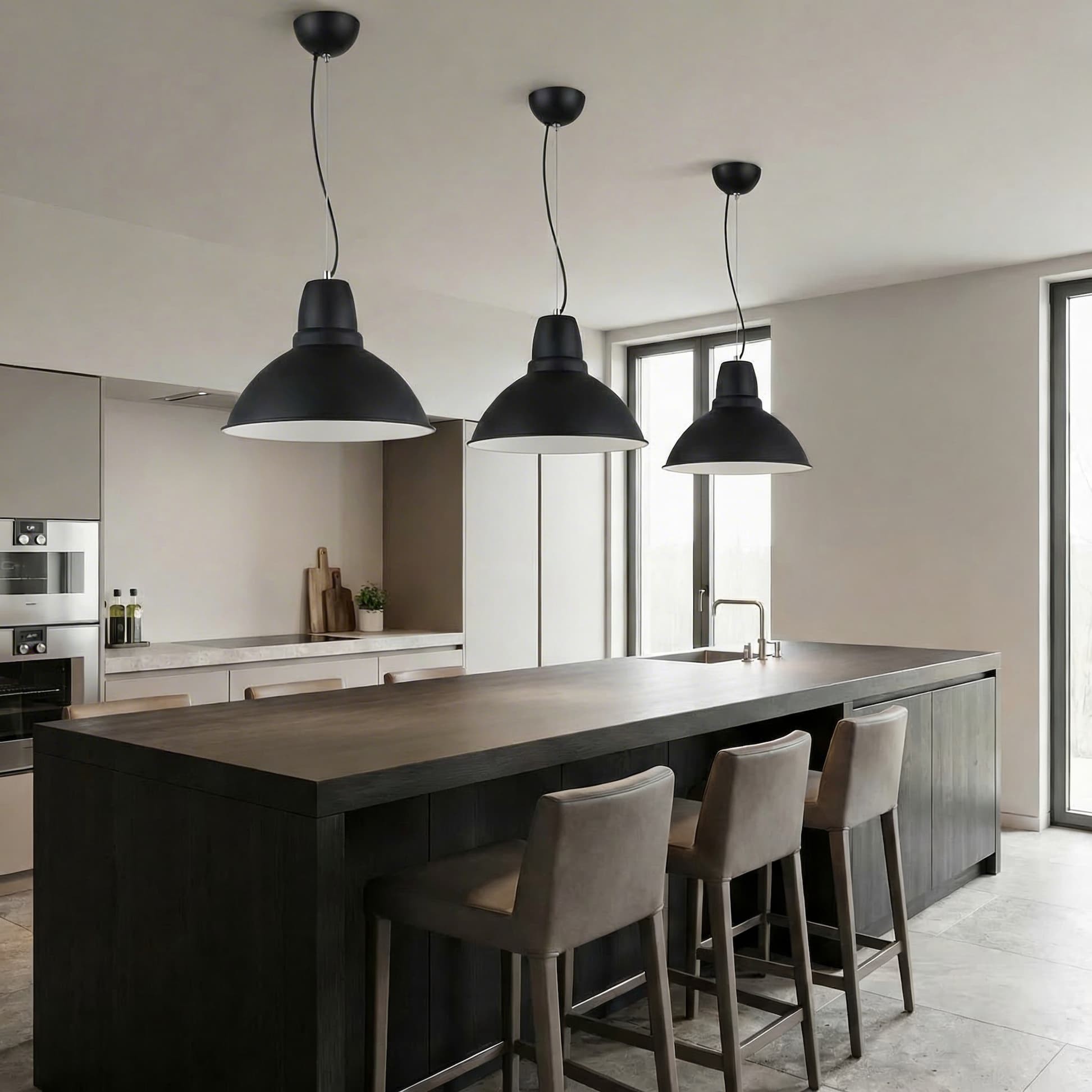 Lampada stile scandinavo a sospensione nera DORS - immagine 4