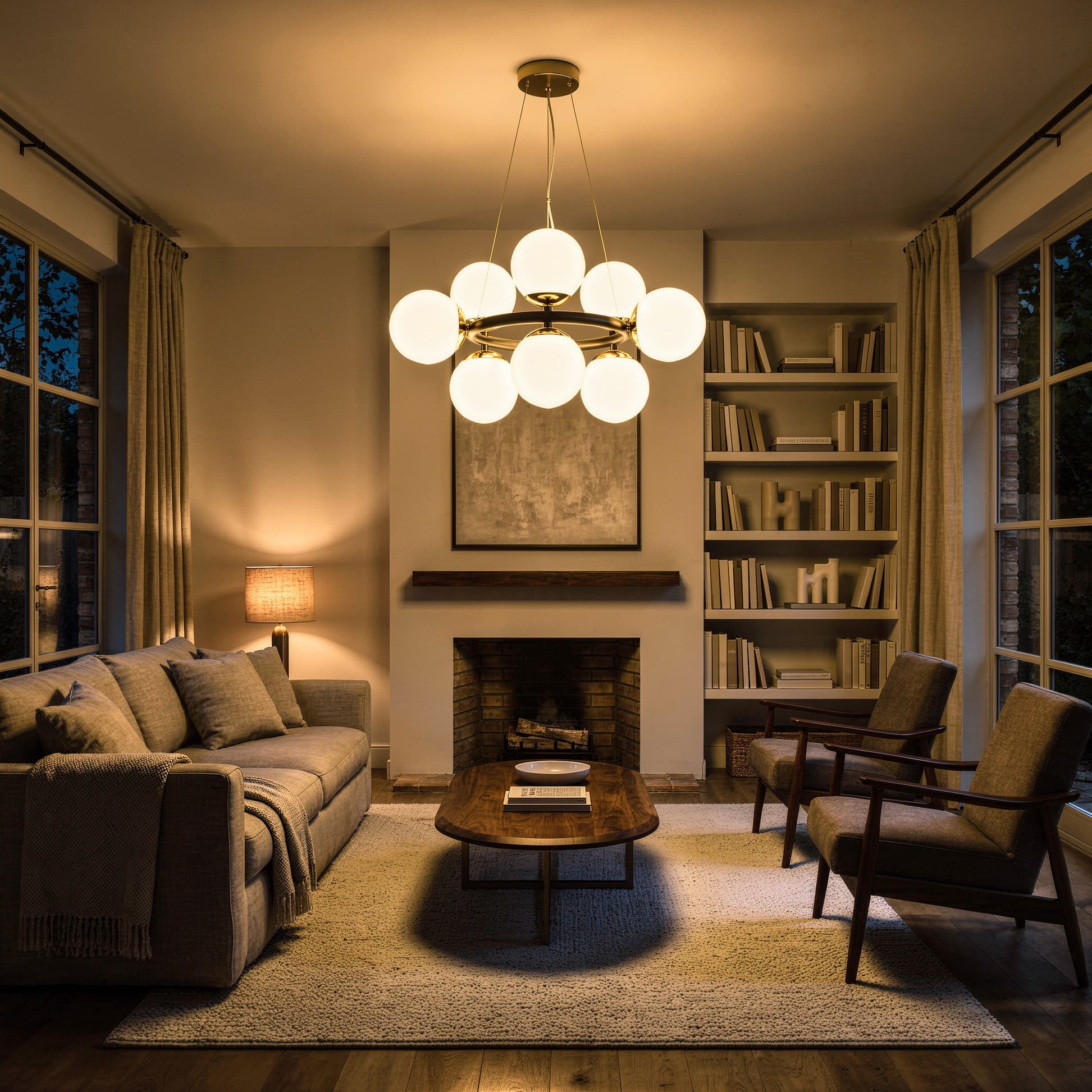 Lampadario design contemporaneo nero e oro