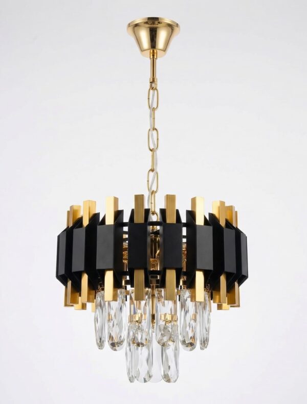 lampadario glamour con cristalli pendenti