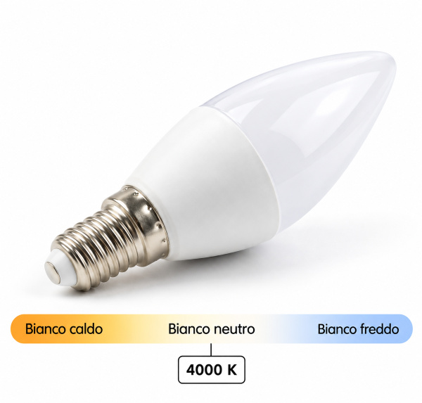 Lampadina LED E14/C35 – 7W – 630 lumen – Luce neutra 4000K